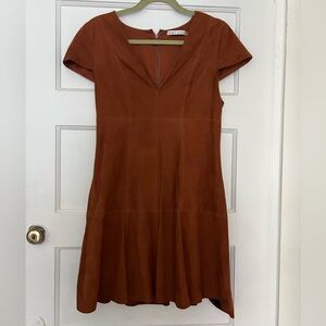 Alice + Olivia brown suede dress